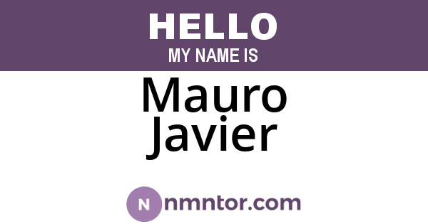 Mauro Javier