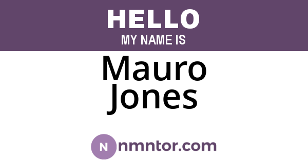 Mauro Jones