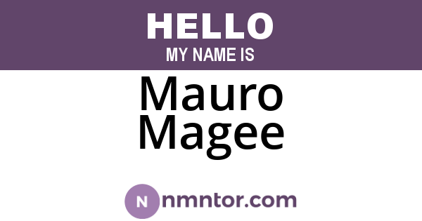 Mauro Magee