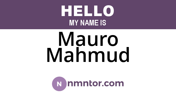 Mauro Mahmud