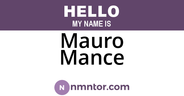 Mauro Mance