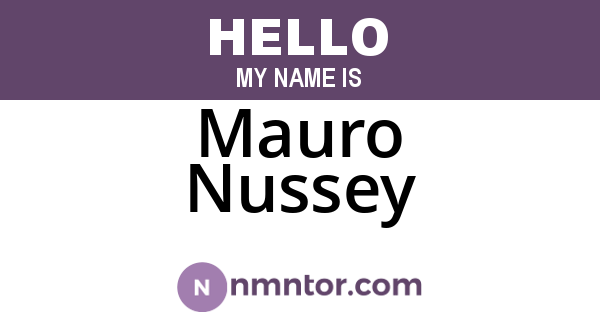 Mauro Nussey