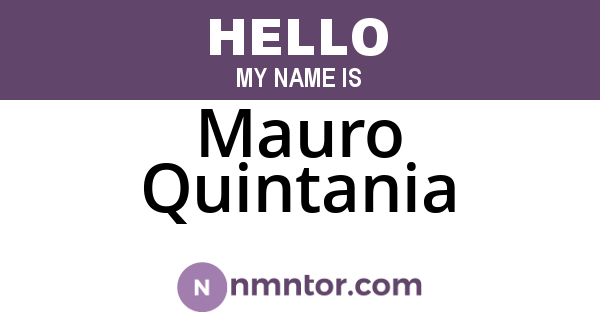 Mauro Quintania