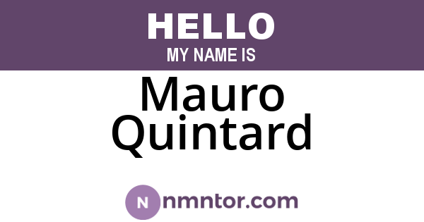 Mauro Quintard