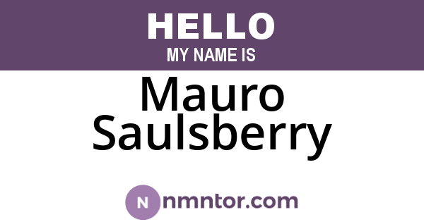 Mauro Saulsberry