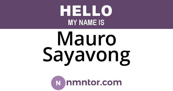 Mauro Sayavong