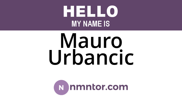 Mauro Urbancic