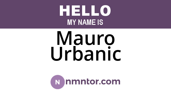 Mauro Urbanic