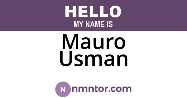 Mauro Usman