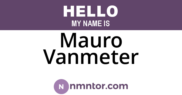 Mauro Vanmeter