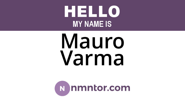 Mauro Varma