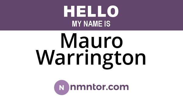 Mauro Warrington