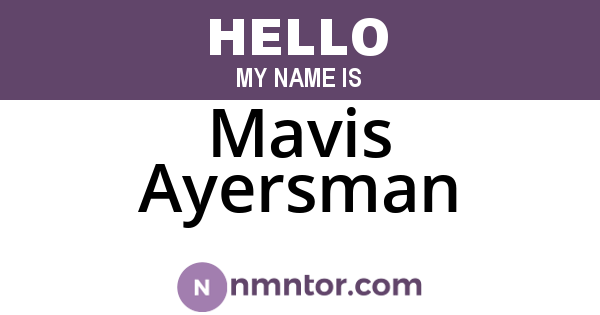 Mavis Ayersman