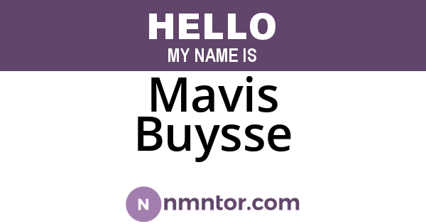 Mavis Buysse