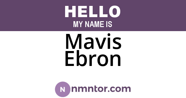 Mavis Ebron