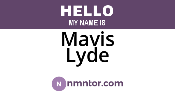 Mavis Lyde