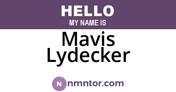 Mavis Lydecker