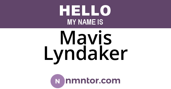 Mavis Lyndaker