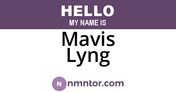 Mavis Lyng