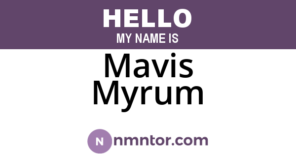 Mavis Myrum