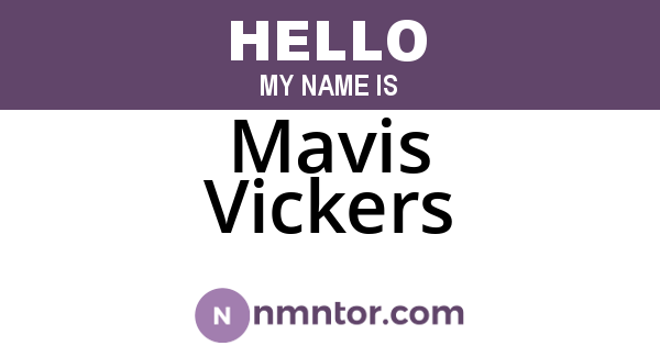 Mavis Vickers