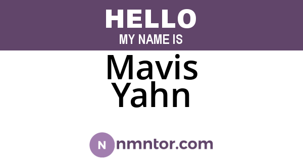 Mavis Yahn