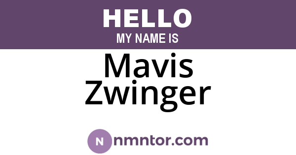 Mavis Zwinger
