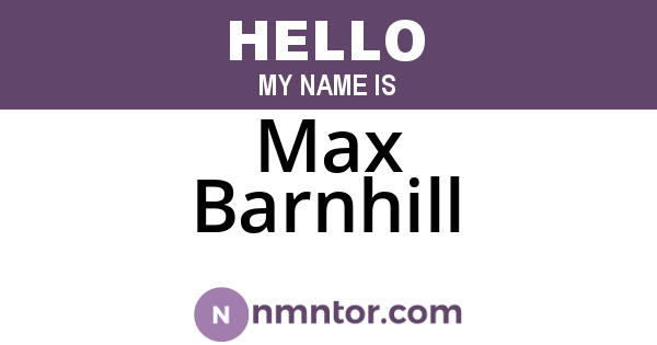 Max Barnhill