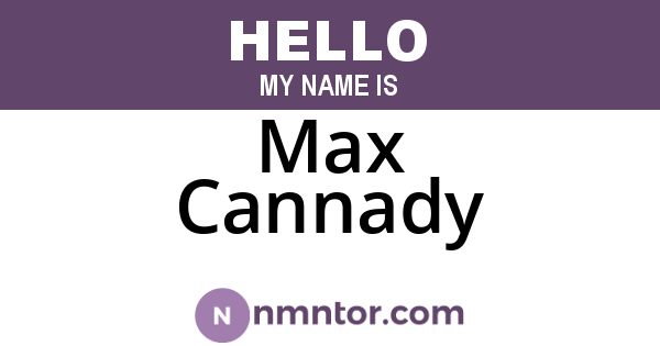 Max Cannady