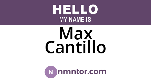 Max Cantillo