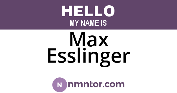 Max Esslinger