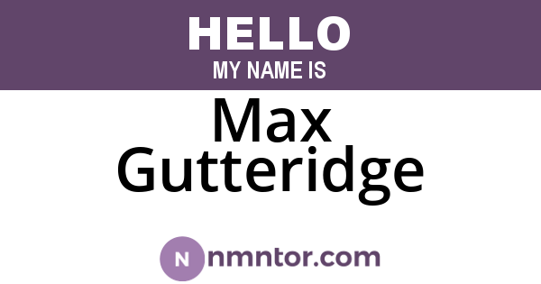 Max Gutteridge