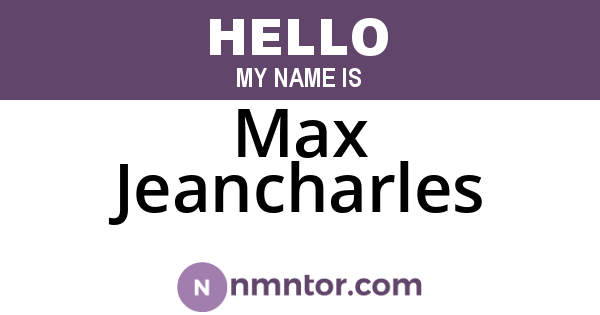 Max Jeancharles