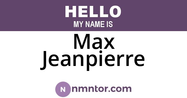 Max Jeanpierre