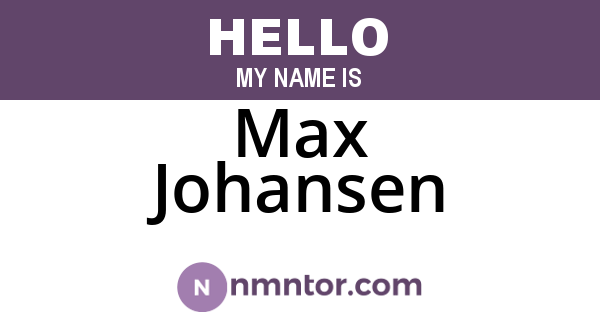 Max Johansen
