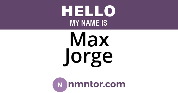 Max Jorge