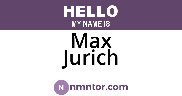 Max Jurich