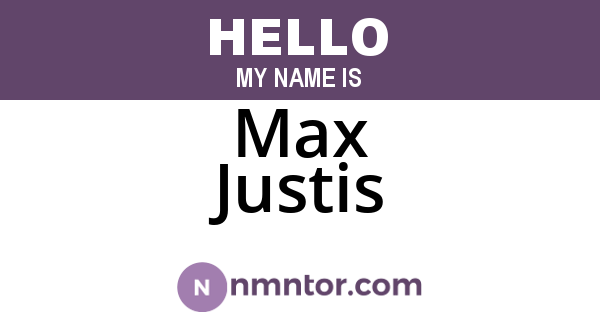 Max Justis