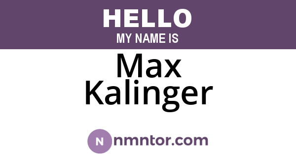 Max Kalinger