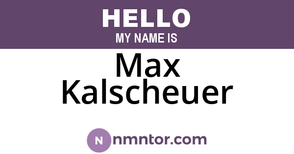 Max Kalscheuer