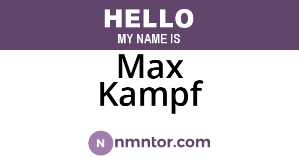 Max Kampf