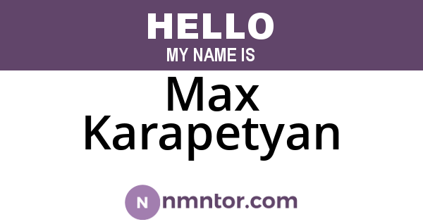 Max Karapetyan