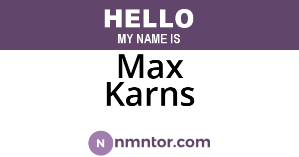Max Karns