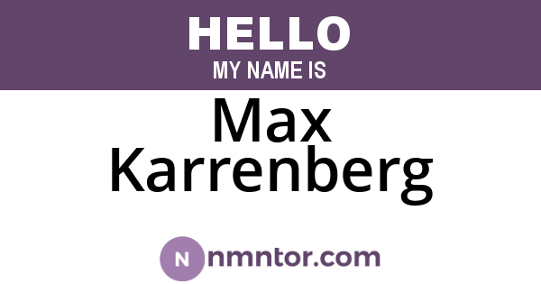 Max Karrenberg