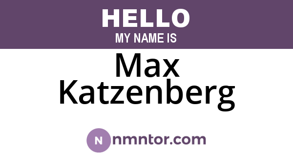 Max Katzenberg