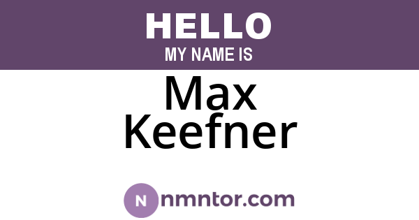 Max Keefner