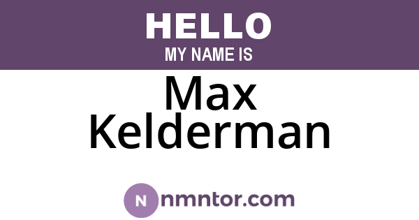 Max Kelderman