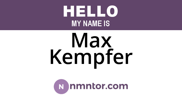 Max Kempfer