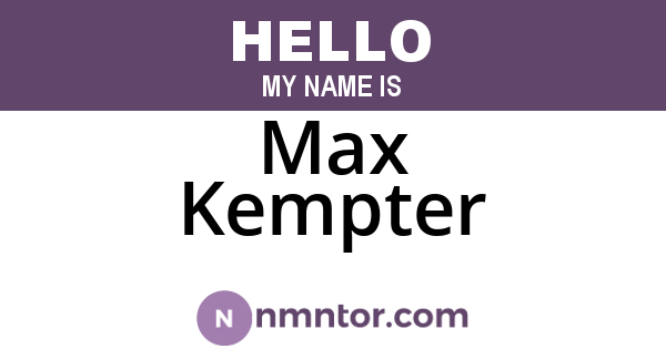 Max Kempter