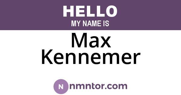 Max Kennemer